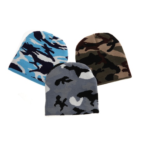 Boy'S Fashion Camouflage Jacquard Wool Cap's discount tags