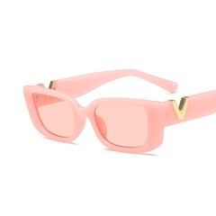 Fashion Solid Color Leopard Pc Square Full Frame Women's Sunglasses