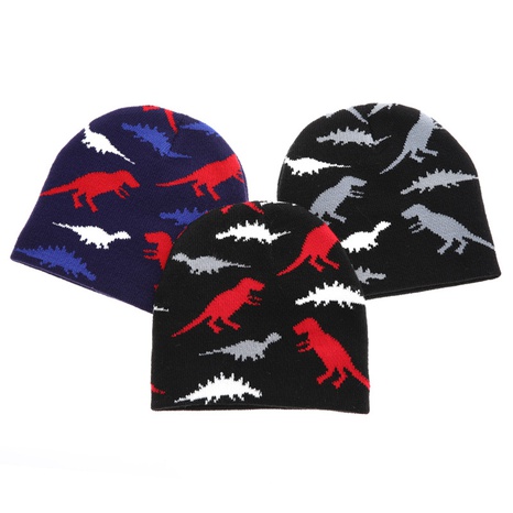 Boy'S Cute Dinosaur Jacquard Wool Cap's discount tags