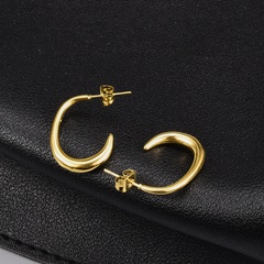 Fashion Geometric Titanium Steel Gold Plated Ear Studs 1 Pair