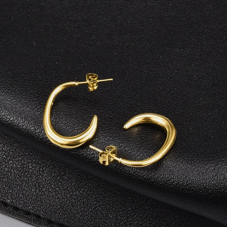Fashion Geometric Titanium Steel Gold Plated Ear Studs 1 Pair's discount tags