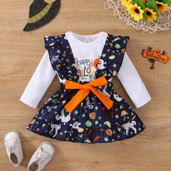 Halloween Fashion Letter Cotton Girls Clothing Sets