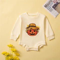 Halloween Casual Pumpkin Polyester Baby Rompers