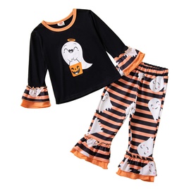 Halloween Fashion Stripe Polyester Girls Clothing Setspicture13