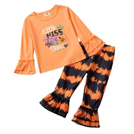Halloween Fashion Stripe Polyester Girls Clothing Setspicture25