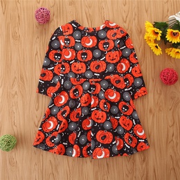 Halloween Fashion Pumpkin Printing Polyester Girls Dressespicture8