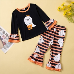 Halloween Fashion Stripe Polyester Girls Clothing Setspicture11