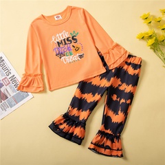 Halloween Fashion Letter Polyester Girls Clothing Sets
