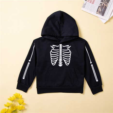 Halloween Fashion Skeleton Polyester Hoodies & Knitwears's discount tags
