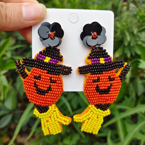 Fashion Pumpkin Resin Beaded Women'S Drop Earrings 1 Pair's discount tags