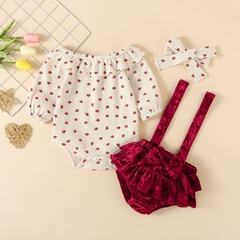 Fashion Flower Bowknot Cotton Polyester Baby Clothing Sets