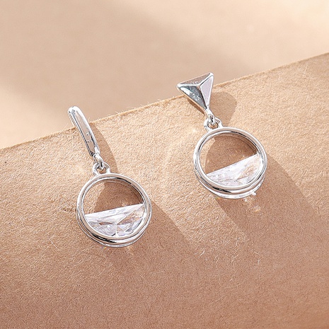 Elegant Geometric Copper Plating Zircon Drop Earrings 1 Pair's discount tags