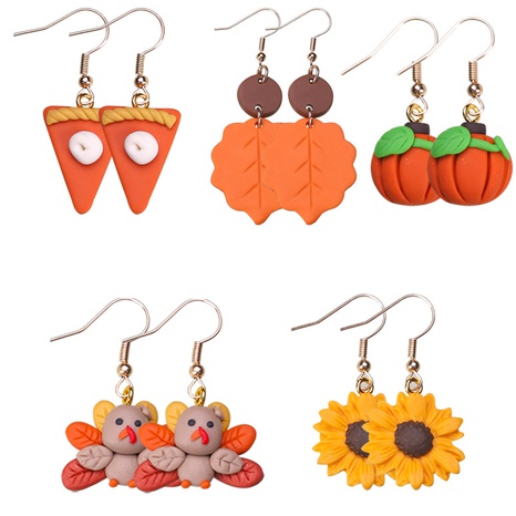 Fashion Pumpkin Flower Metal Enamel Women'S Drop Earrings 1 Pair's discount tags