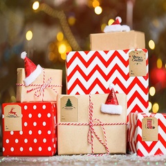 Rechteckigen Weihnachten baum elch kraft papier urlaub dekoration geschenk tag aufkleber