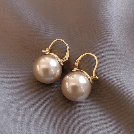 Simple Style Round Copper Plating Inlay Pearl Drop Earrings 1 Pair's discount tags