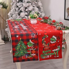 Christmas Retro Christmas Tree Letter Snowflake Cloth Nonwoven Family Gathering tablecloth 1 Piece