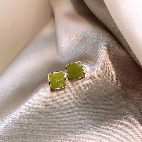 Simple Style Square Alloy Enamel Women'S Ear Studs 1 Pair's discount tags