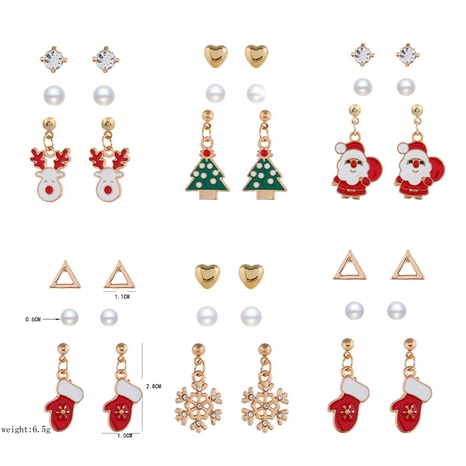 Fashion Santa Claus Bow Knot Alloy Artificial Pearls Women'S Drop Earrings 1 Pair's discount tags