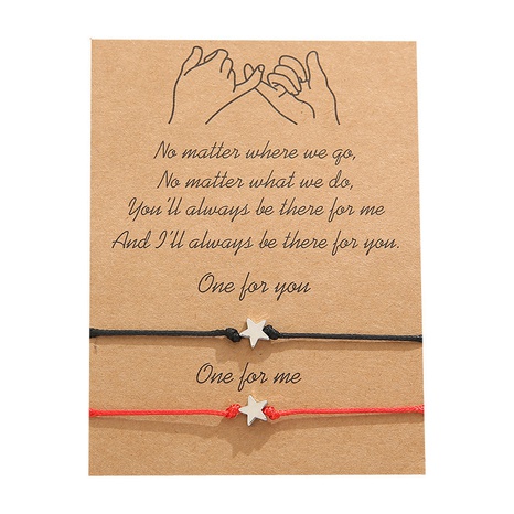 Simple Style Pentagram Alloy Plating Couple Bracelets 2 Piece Set's discount tags