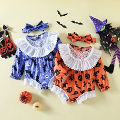 Halloween Fashion Grimace Bowknot Cotton Baby Rompers