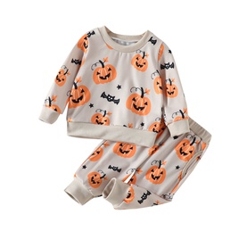 Halloween Fashion Pumpkin Cotton Girls Clothing Setspicture22