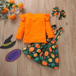 Halloween Fashion Leopard Bowknot Cotton Girls Clothing Setspicture21