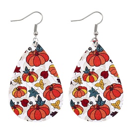 Fashion Pumpkin Maple Leaf PU Leather WomenS Earrings 1 Pairpicture11