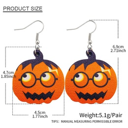 Fashion Pumpkin Maple Leaf PU Leather WomenS Earrings 1 Pairpicture8