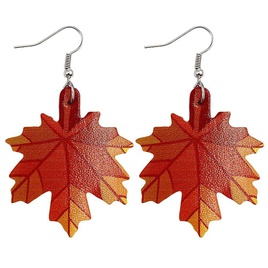 Fashion Pumpkin Maple Leaf PU Leather WomenS Earrings 1 Pairpicture12