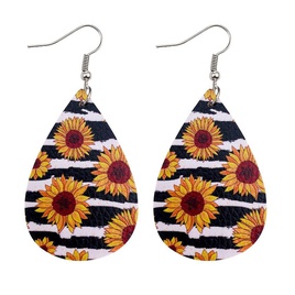 Retro Pumpkin Sunflower PU Leather WomenS Earrings 1 Pairpicture11