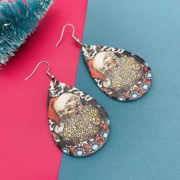 Fashion Christmas Tree Santa Claus PU Leather WomenS Earringspicture8