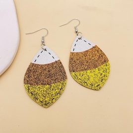 Cartoon Style Water Droplets Ghost PU Leather WomenS Earrings 1 Pairpicture13