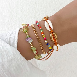 Vacation Geometric Alloy Inlay Beads Shell WomenS Anklet 1 Setpicture8