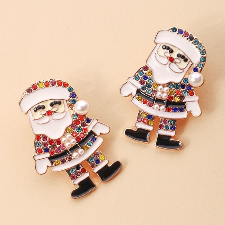 Fashion Santa Claus Alloy Inlay Rhinestones Women'S Ear Studs 1 Pair's discount tags