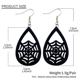 Retro Heart Shape Spider Web PU Leather Hollow Out WomenS Earrings 1 Pairpicture7