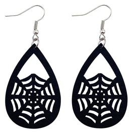 Retro Heart Shape Spider Web PU Leather Hollow Out WomenS Earrings 1 Pairpicture11