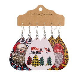 Fashion Christmas Tree Santa Claus PU Leather WomenS Earringspicture14