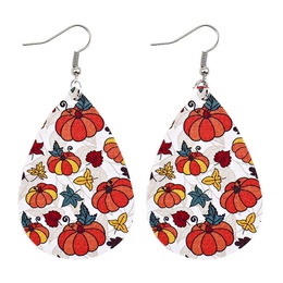 Fashion Pumpkin Maple Leaf PU Leather WomenS Earrings 1 Pairpicture6