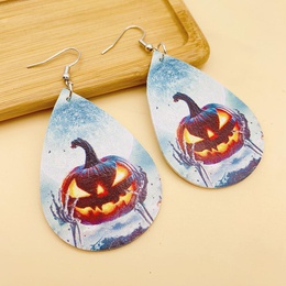 Cartoon Style Water Droplets Ghost PU Leather WomenS Earrings 1 Pairpicture7