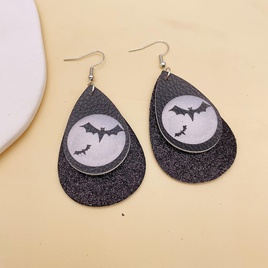 Cartoon Style Water Droplets Ghost PU Leather WomenS Earrings 1 Pairpicture16