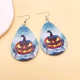Cartoon Style Water Droplets Ghost PU Leather WomenS Earrings 1 Pairpicture19