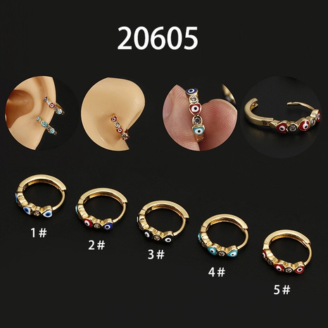 Fashion Heart Shape Eye Copper Inlay Zircon Earrings 1 Piece's discount tags