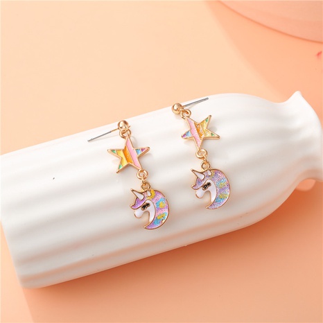 Cartoon Style Star Alloy Enamel Girl'S Drop Earrings's discount tags