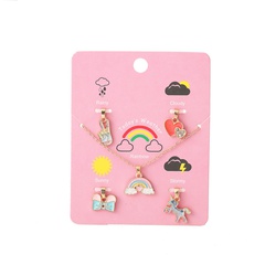 Cute Rainbow Alloy Enamel Girl'S Pendant Necklace