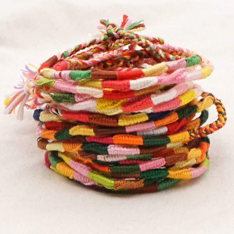 Simple Style Colorful Cotton Braid WomenS Bracelets 1 Piece