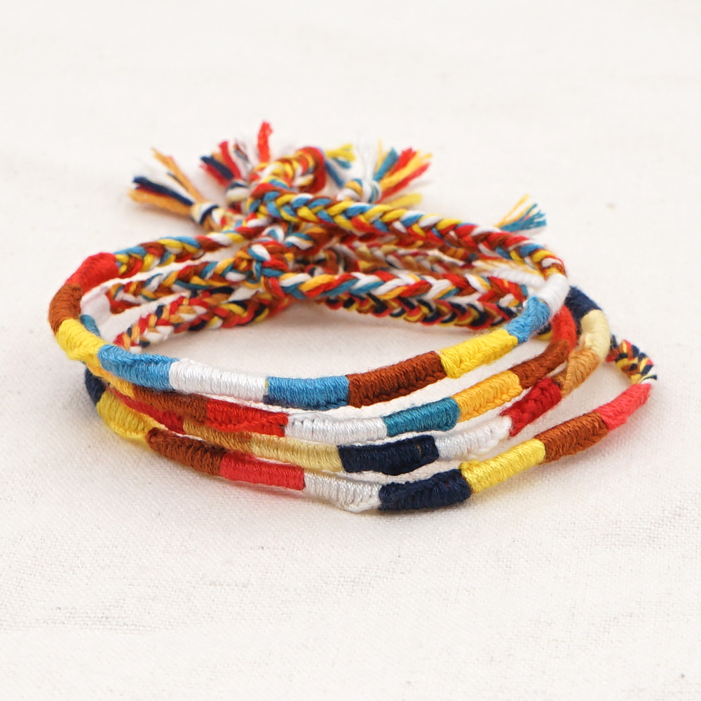 Simple Style Colorful Cotton Braid WomenS Bracelets 1 Piecepicture24