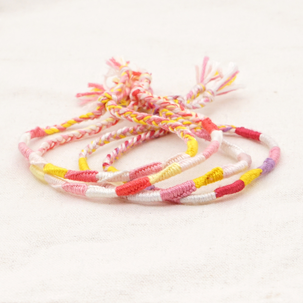 Simple Style Colorful Cotton Braid WomenS Bracelets 1 Piecepicture18