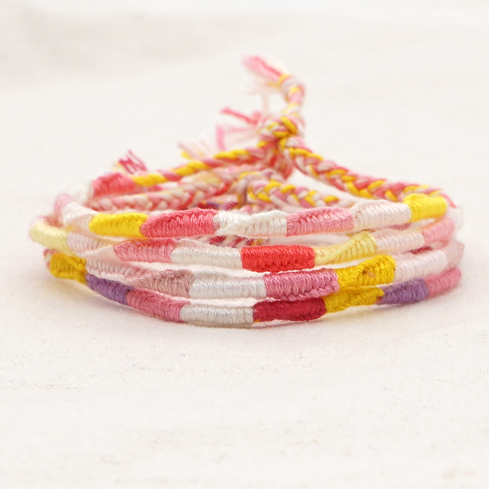 Simple Style Colorful Cotton Braid WomenS Bracelets 1 Piecepicture11