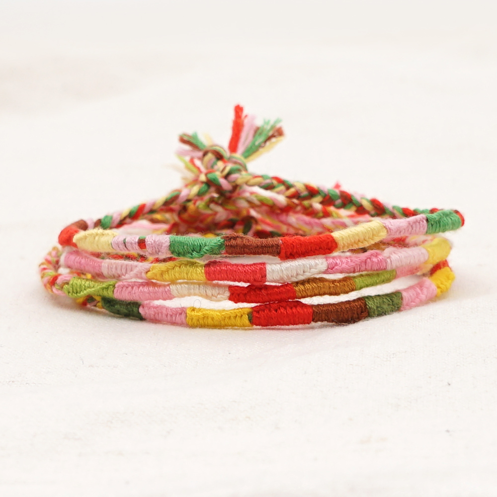 Simple Style Colorful Cotton Braid WomenS Bracelets 1 Piecepicture16