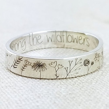 Cross-Border New Arrival You Belong Among the Wildflowers Pastoral Flower Dandelion Ring—1